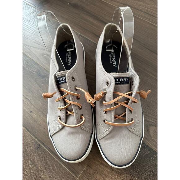 Sperry Top Sider Size 9.5M Pier View Slip On Low Top Flat Canvas Sneaker Gray - Picture 3 of 12